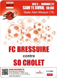 Football match CFA2 FC Bressuire vs SO Cholet. Le samedi 11 avril 2015 à bressuire. Deux-Sevres.  18H00